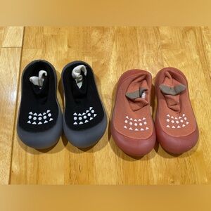 Kids Slip-On Shoes - Black and Orange